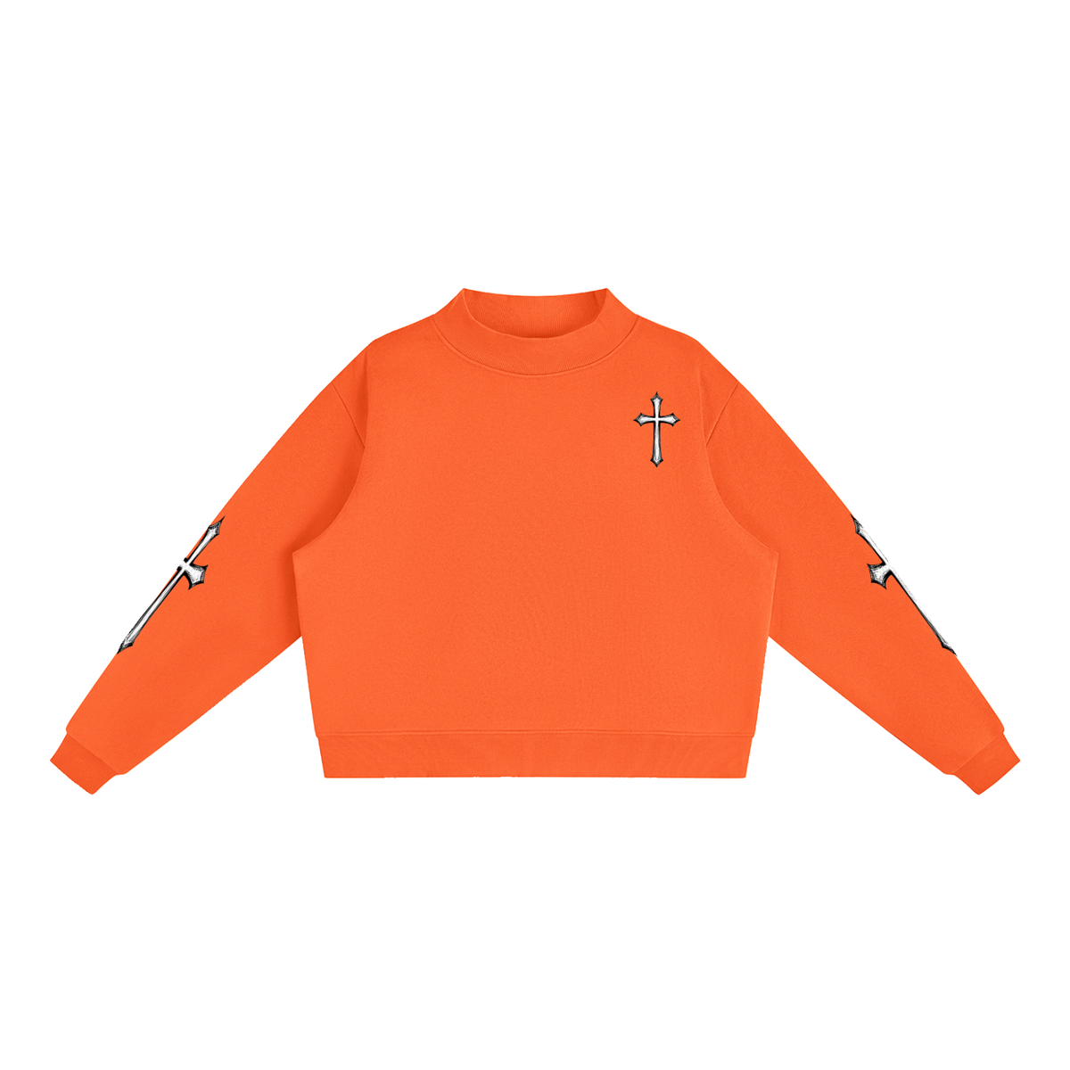 Essential Fleece Mock-Neck Crew Sweatshirt