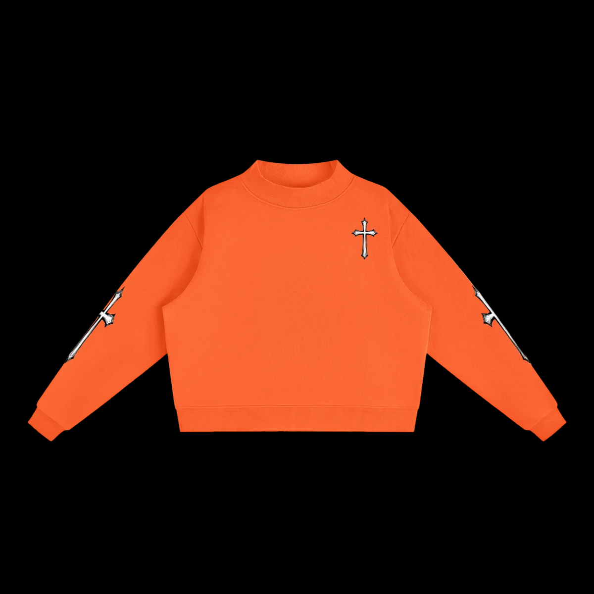 Essential Fleece Mock-Neck Crew Sweatshirt
