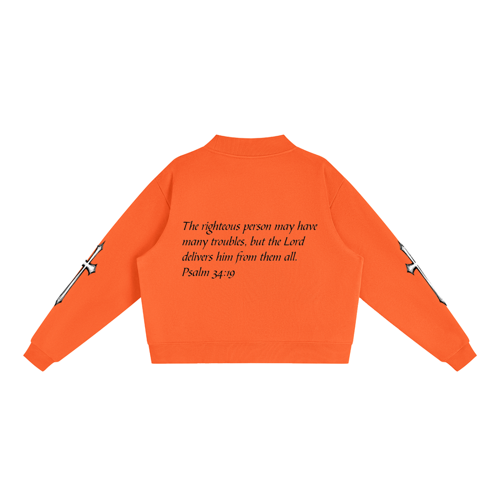 Essential Fleece Mock-Neck Crew Sweatshirt
