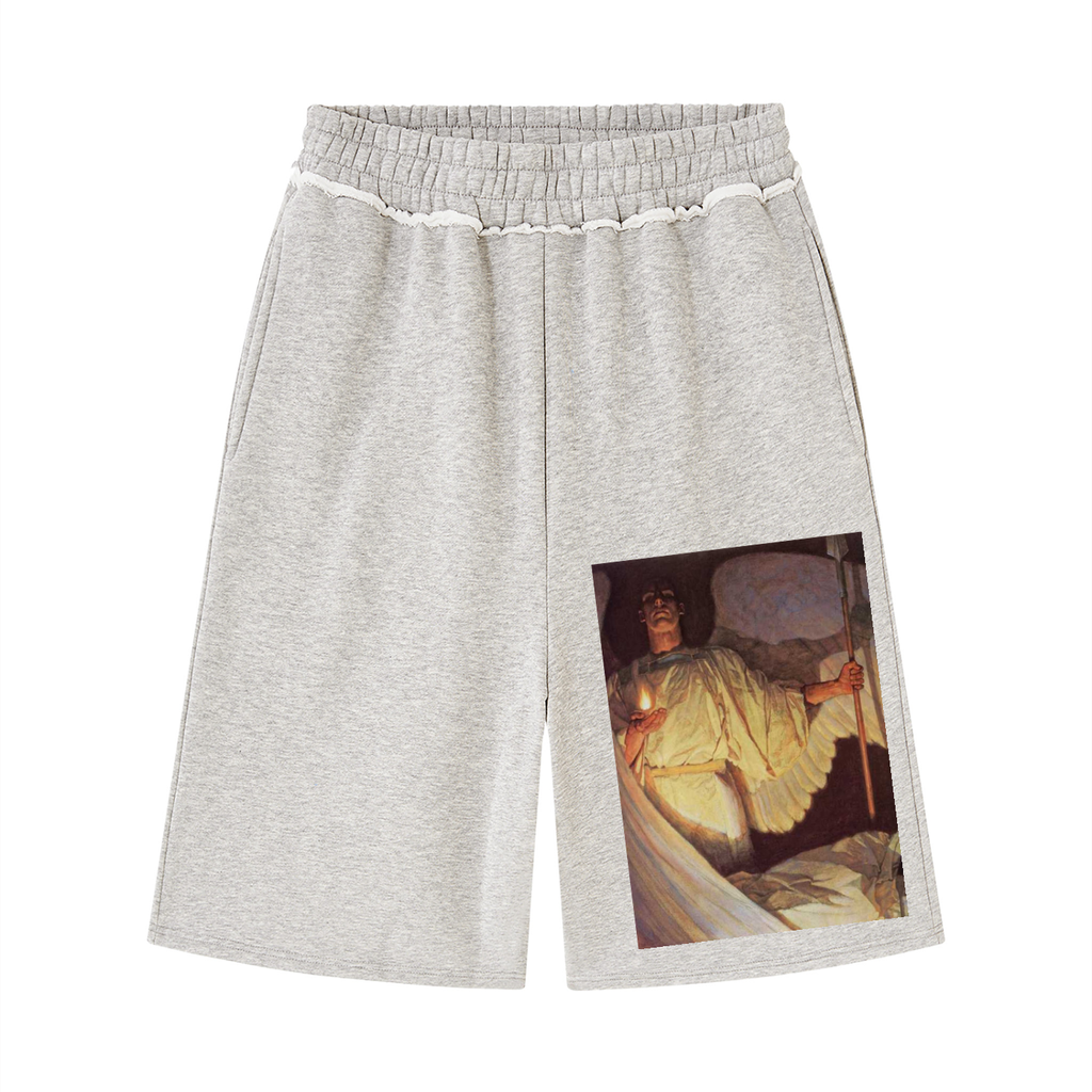 Unisex Raw Edge Fleece Shorts